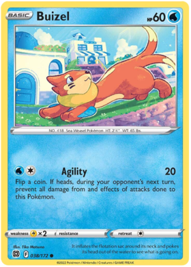 SWSH Brilliant Stars 038-172 Buizel Reverse