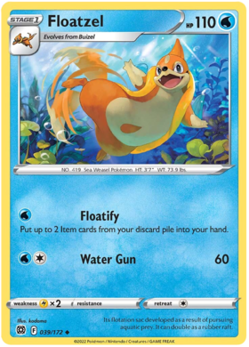 SWSH Brilliant Stars 039-172 Floatzel Reverse