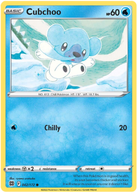 SWSH Brilliant Stars 042-172 Cubchoo