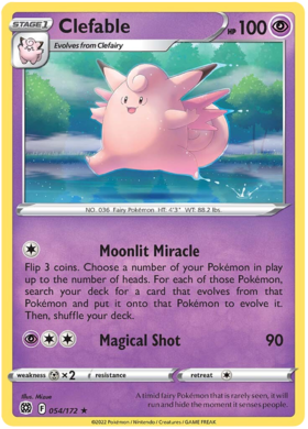 SWSH Brilliant Stars 054-172 Clefable