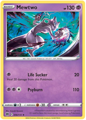 SWSH Brilliant Stars 056-172 Mewtwo Reverse