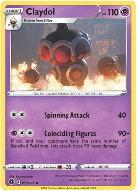 SWSH Brilliant Stars 059-172 Claydol Reverse