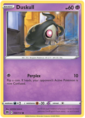 SWSH Brilliant Stars 060-172 Duskull Reverse