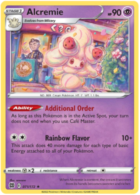SWSH Brilliant Stars 071-172 Alcremie Reverse