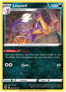 SWSH Brilliant Stars 091-172 Liepard Reverse