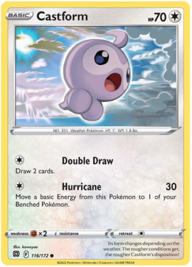 SWSH Brilliant Stars 116-172 Castform Reverse