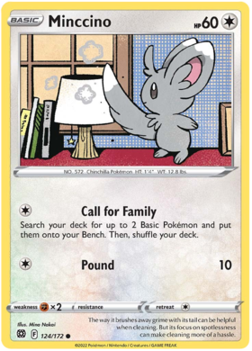 SWSH Brilliant Stars 124-172 Minccino