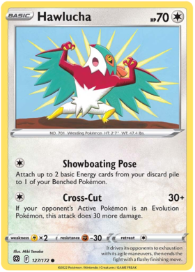 SWSH Brilliant Stars 127-172 Hawlucha Reverse