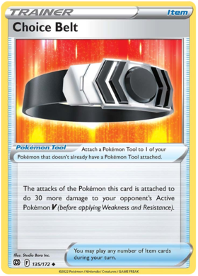 SWSH Brilliant Stars 135-172 Choice Belt Reverse