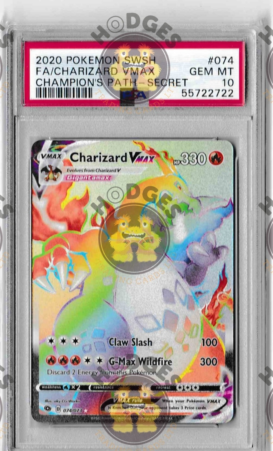 Champions Path 74/73 Charizard VMAX (Rainbow Rare) PSA GEM MINT 10