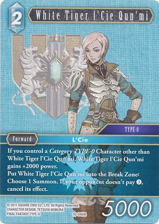 Final Fantasy Opus X 10-040 White Tiger l'Cie Qun'mi
