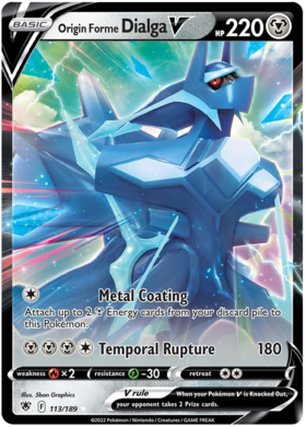 SWSH Astral Radiance 113-189 Origin Forme Dialga V