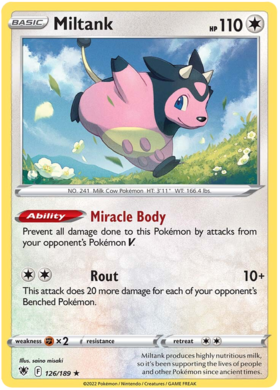 SWSH Astral Radiance 126-189 Miltank