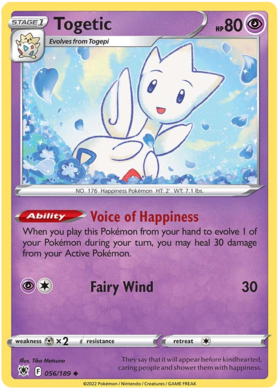 SWSH Astral Radiance 056-189 Togetic