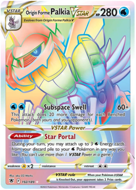 SWSH Astral Radiance 192-189 Origin Forme Palkia VSTAR