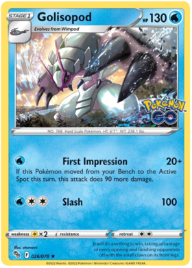 SWSH Pokemon Go 026-078 Golisopod