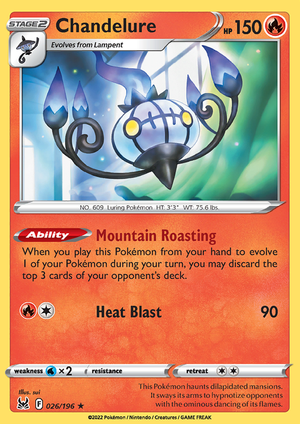 SWSH Lost Origin 026-196 Chandelure