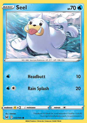 SWSH Lost Origin 033-196 Seel