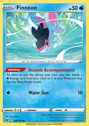 SWSH Lost Origin 040-196 Finneon