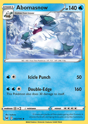 SWSH Lost Origin 043-196 Abomasnow