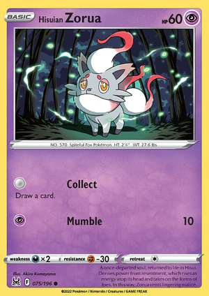 SWSH Lost Origin 075-196 Hisuian Zorua