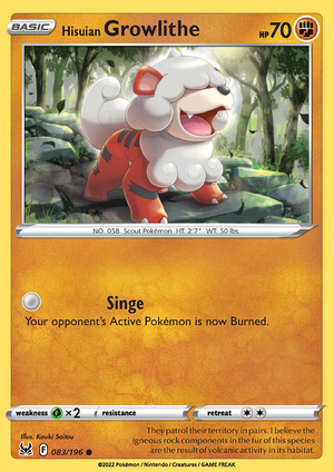 SWSH Lost Origin 083-196 Hisuian Growlithe
