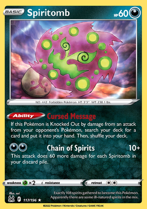 SWSH Lost Origin 117-196 Spiritomb