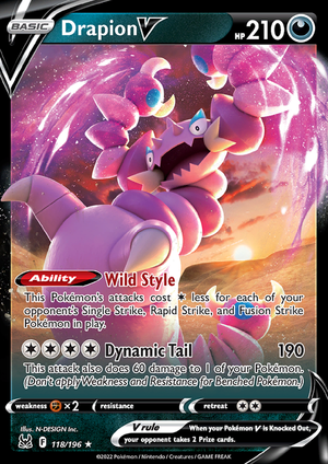 SWSH Lost Origin 118-196 Drapion V
