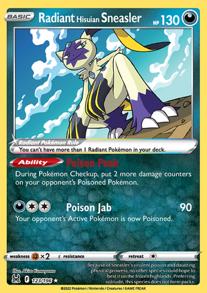 SWSH Lost Origin 123-196 Radiant Hisuian Sneasler