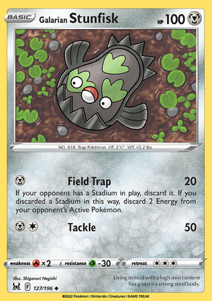 SWSH Lost Origin 127-196 Galarian Stunfisk