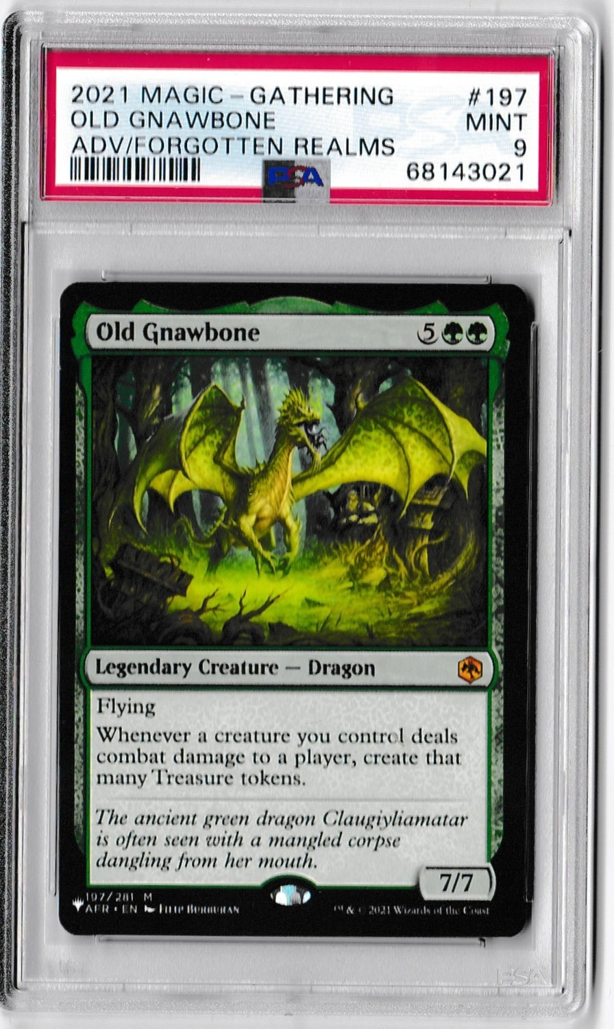 2021 MAGIC THE GATHERING ADVENTURES IN THE FORGOTTEN REALMS 197 OLD GNAWBONE PSA MINT 9