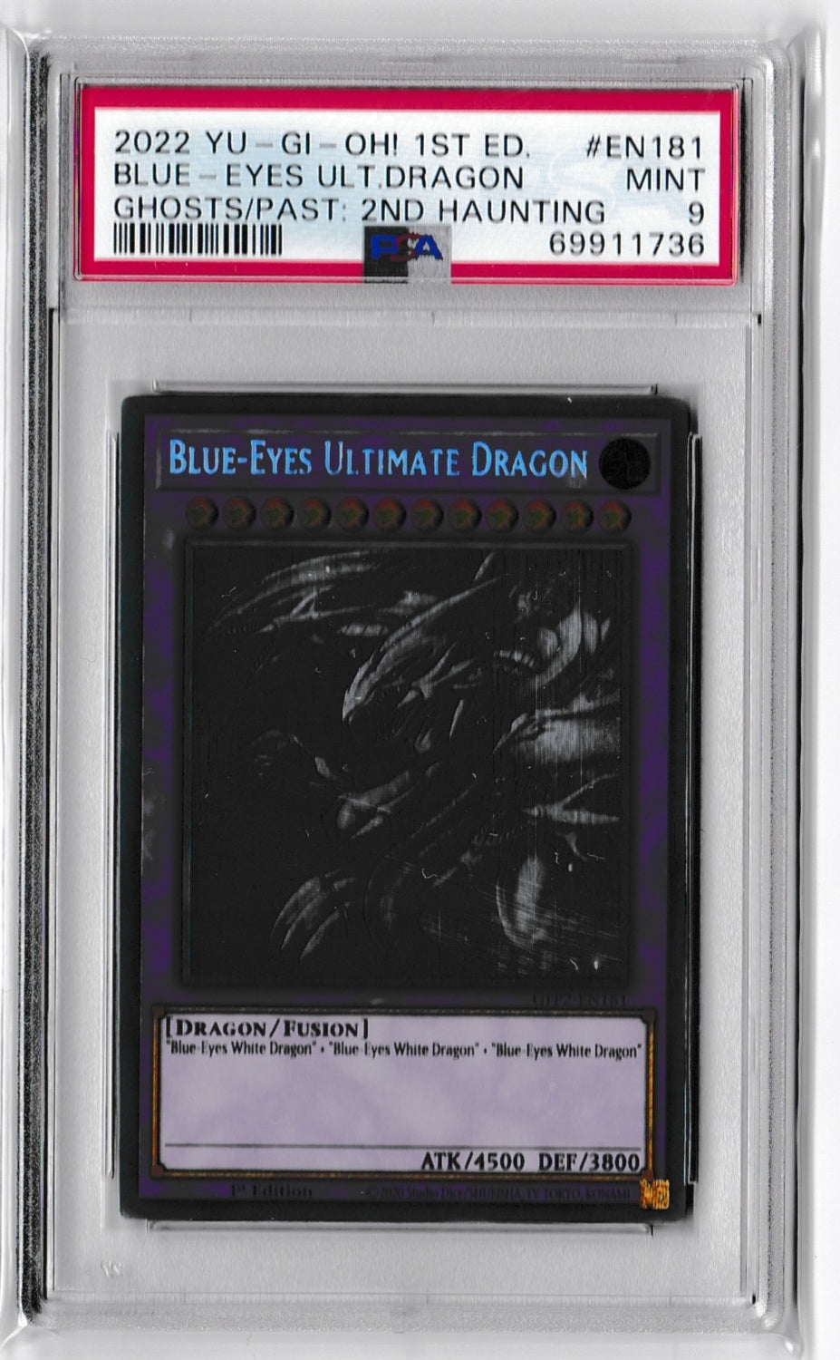 YU-GI-Oh! Ghosts From the Past: the 2nd Haunting EN181 Blue-Eyes Ultimate Dragon 1st Edition MINT 9