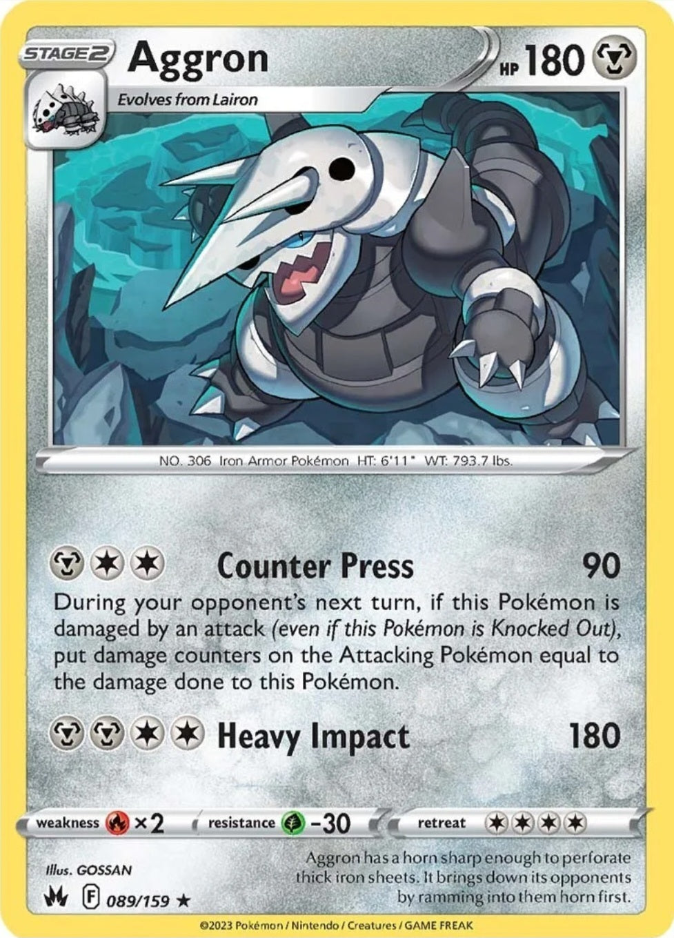 SWSH Crown Zenith 089/159 Aggron