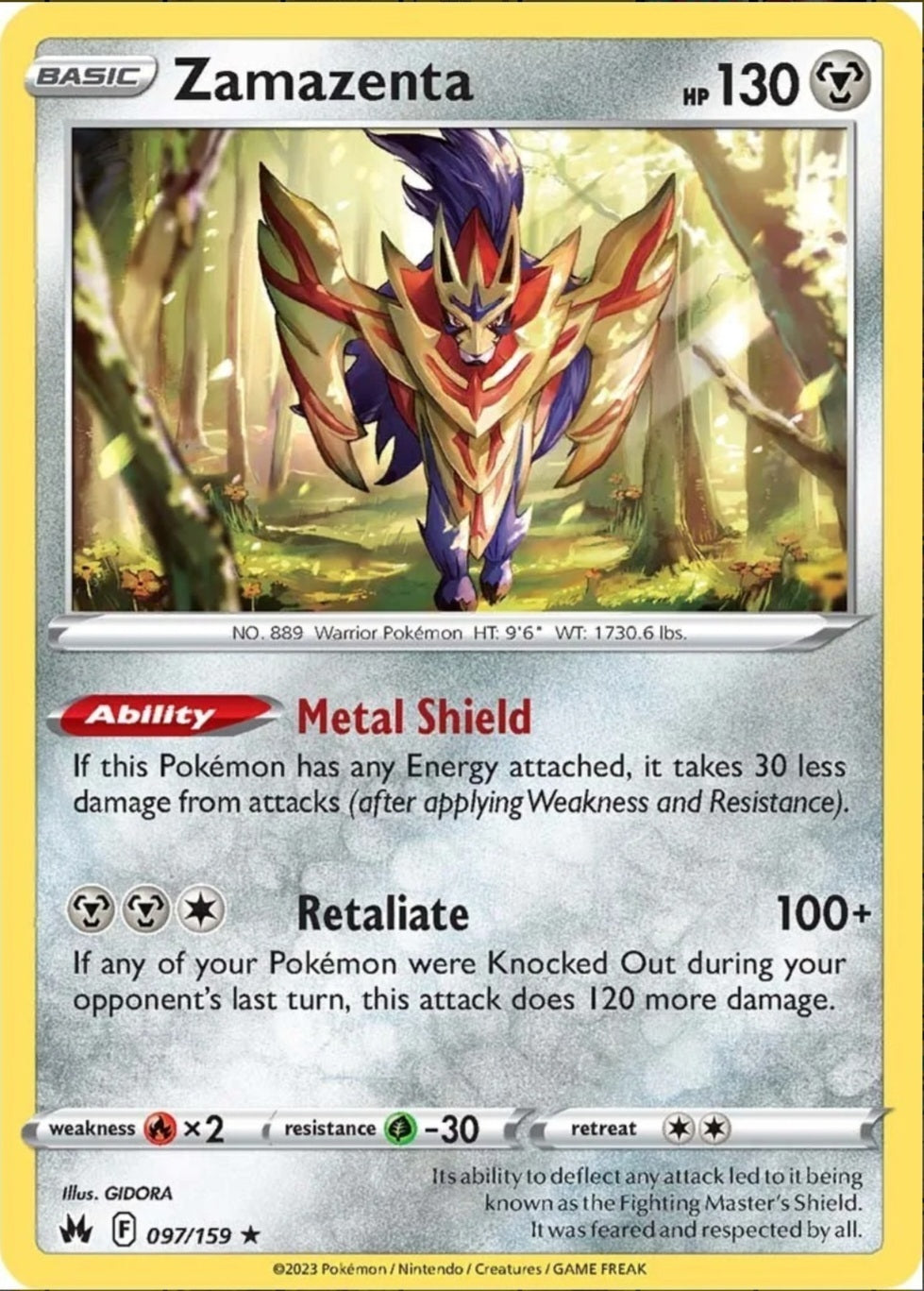 SWSH Crown Zenith 097/159 Zamazenta