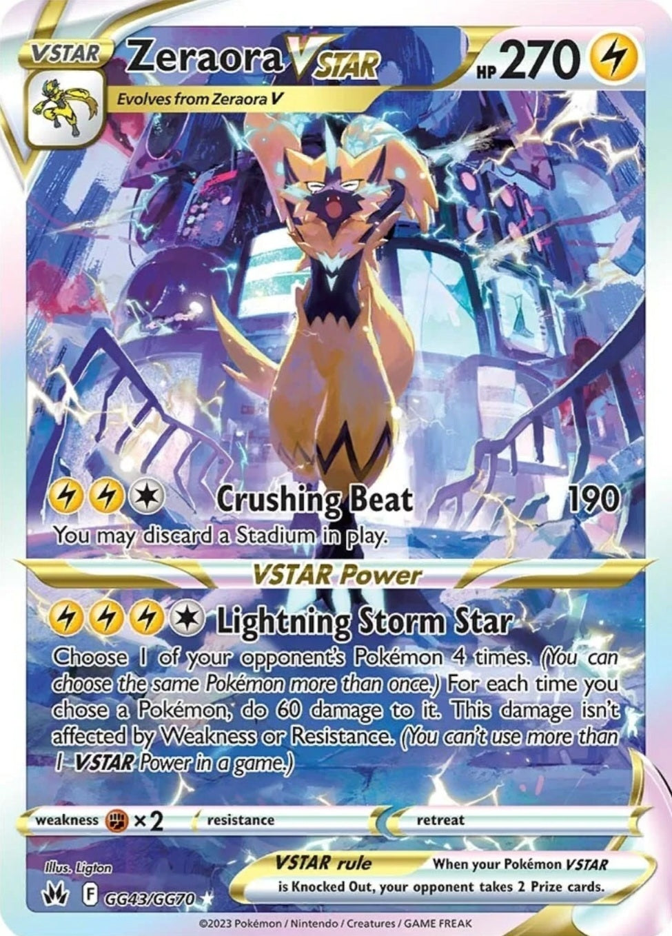 SWSH Crown Zenith GG43/GG70 Zeraora VSTAR