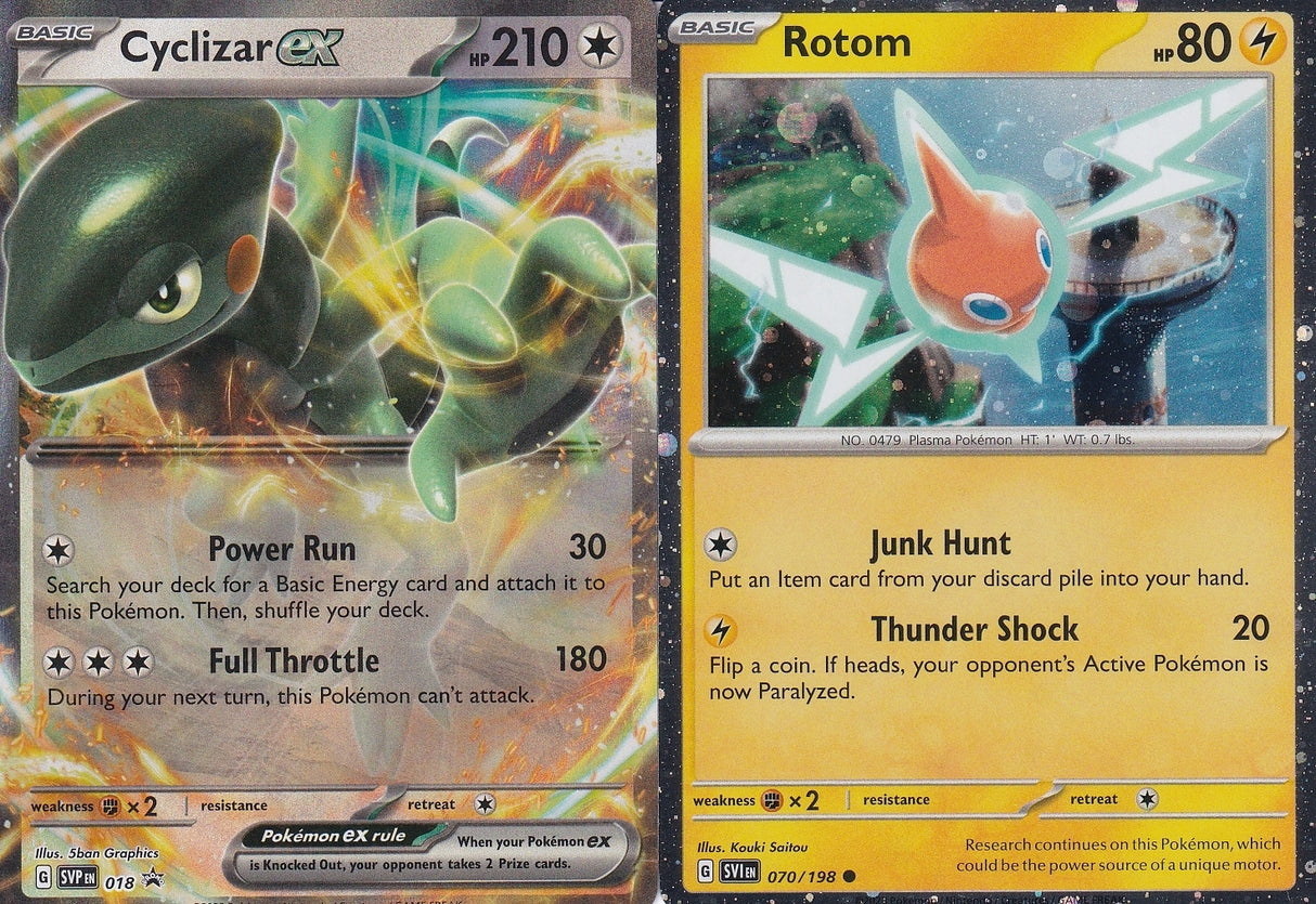 Cyclizar ex & Rotom Foil Promo Card Bundle