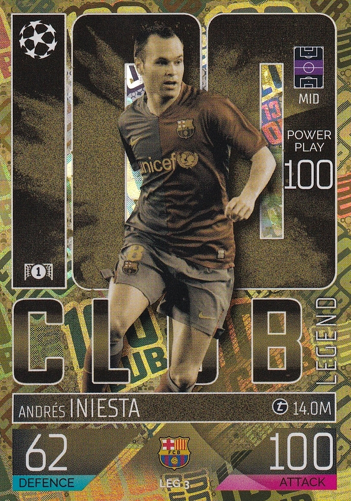 Match Attax Extra 23 100 Club ANDRES INIESTA