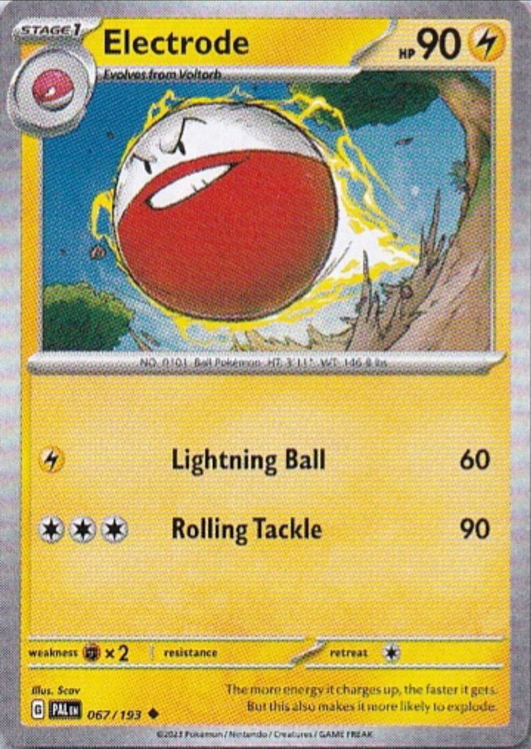 Scarlet & Violet Paldea Evolved 067/193 Electrode Reverse Holo