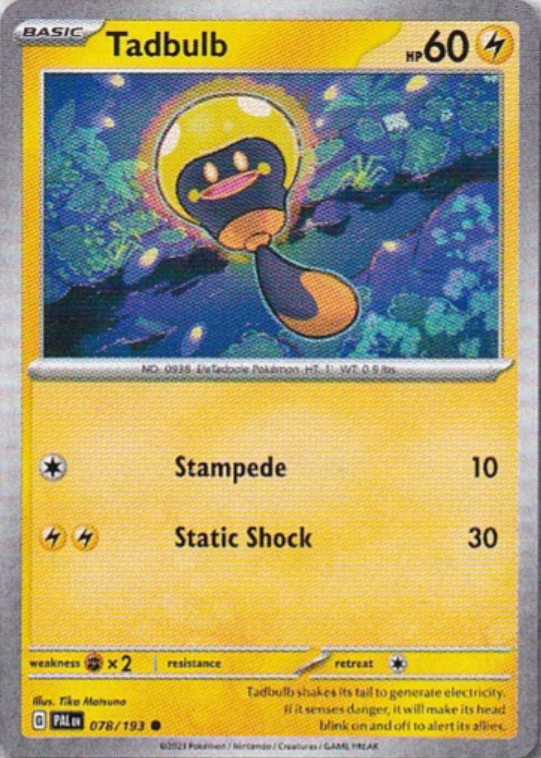 Scarlet & Violet Paldea Evolved 078/193 Tadbulb Reverse Holo