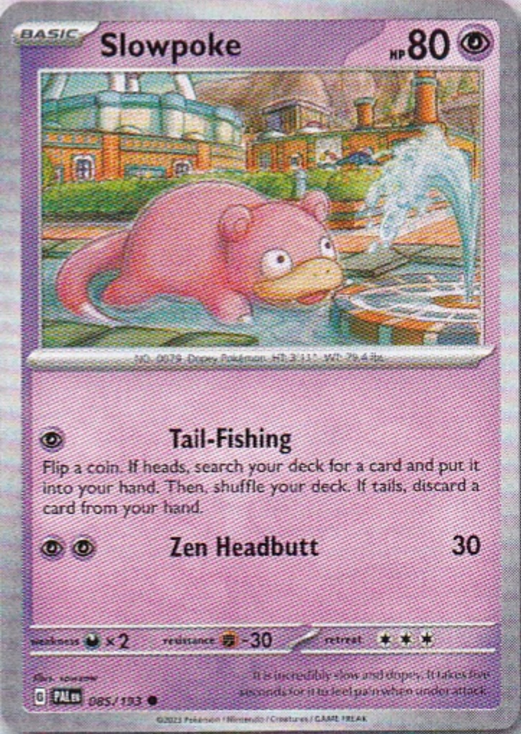 Scarlet & Violet Paldea Evolved 085/193 Slowpoke Reverse Holo