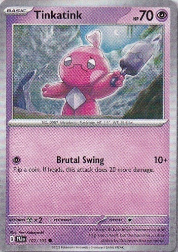 Scarlet & Violet Paldea Evolved 102/193 Tinkatink Reverse Holo