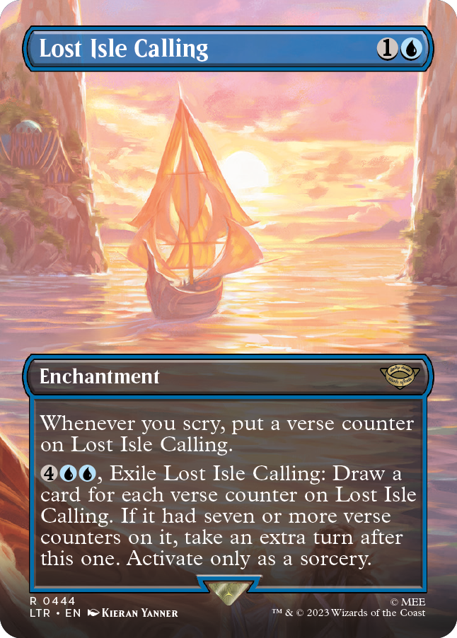 MTG Lord Of The Rings 0444 Lost Isle Calling (Borderless Art Foil)