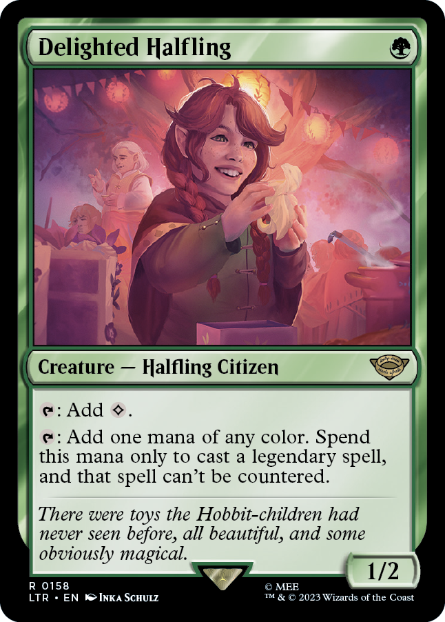 MTG Lord Of The Rings 0158 Delighted Halfling (Foil)