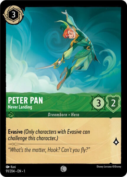 Disney Lorcana The First Chapter 091/204 PETER PAN Never Landing