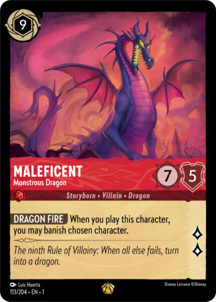 Disney Lorcana The First Chapter 113/204 MALEFICENT Monstrous Dragon