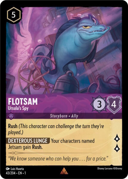 Disney Lorcana The First Chapter 043/204 FLOTSAM Ursula's Spy Foil