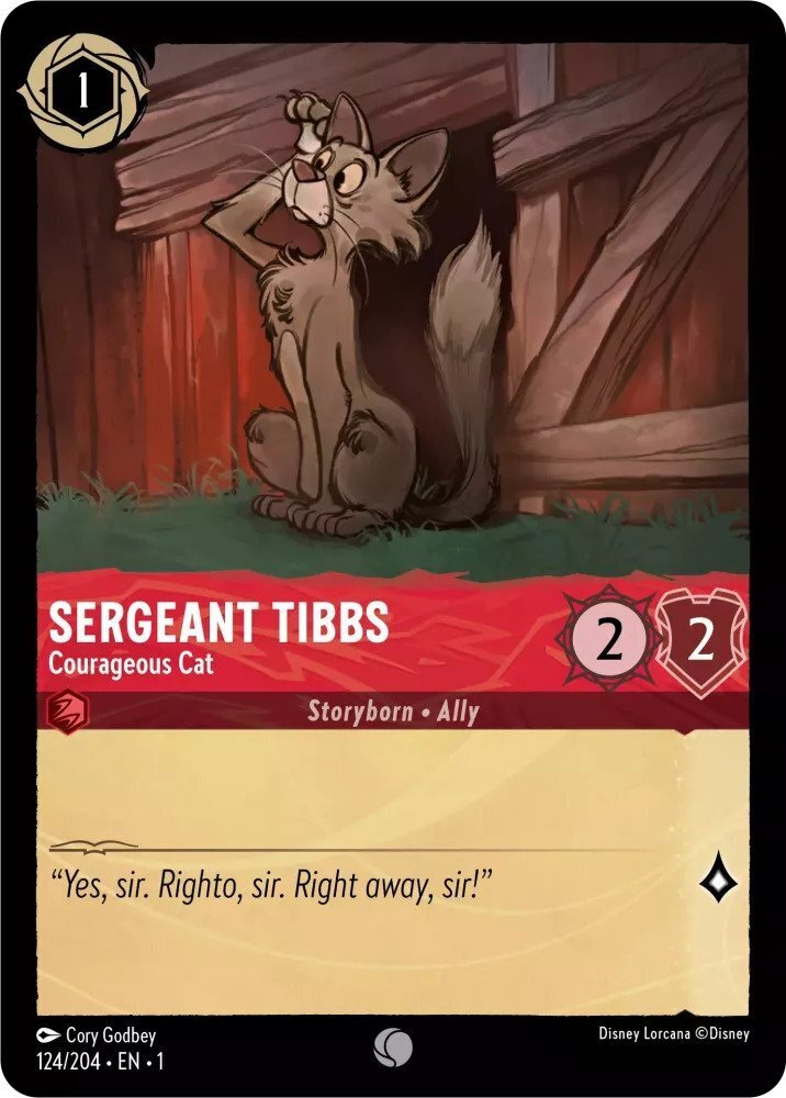 Disney Lorcana The First Chapter 124/204 SERGEANT TIBBS Courageous Cat