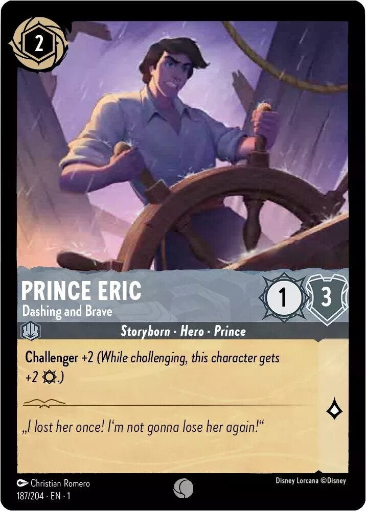 Disney Lorcana The First Chapter 187/204 PRINCE ERIC Dashing And Brave Foil