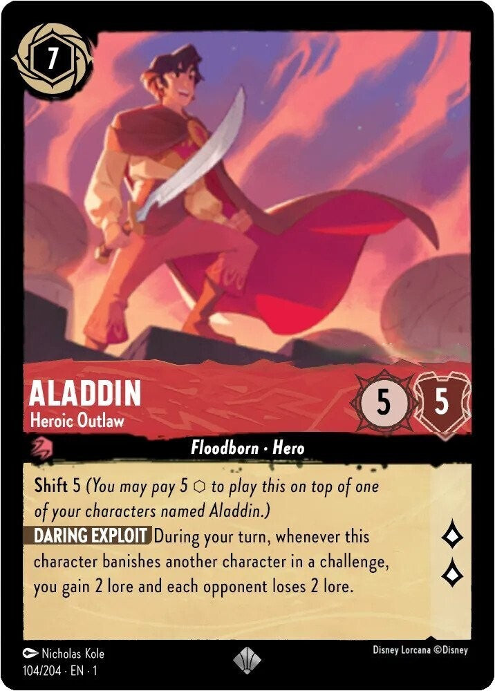 Disney Lorcana The First Chapter 104/204 ALADDIN Heroic Outlaw