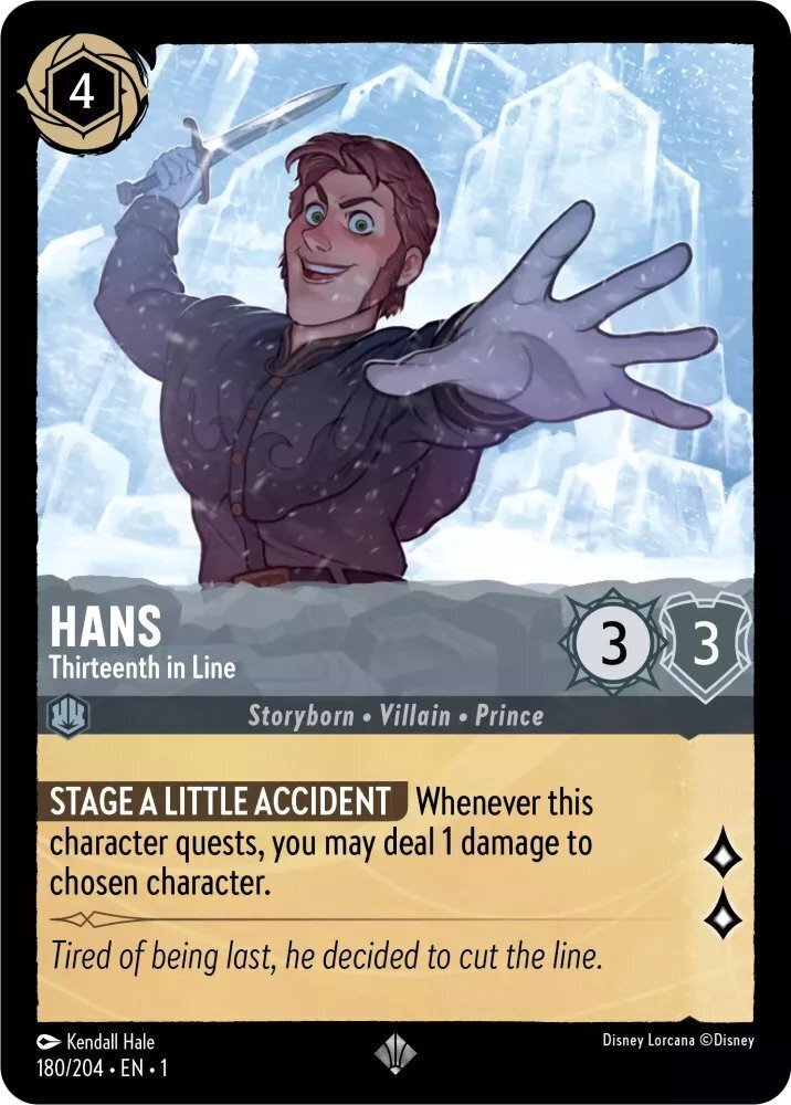 Disney Lorcana The First Chapter 180/204 HANS Thirteenth In Line